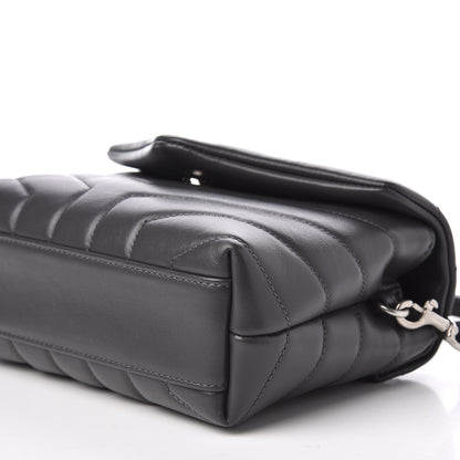 Saint Laurent Calfskin Y Quilted Monogram Toy Loulou Crossbody Bag Storm 6 of 10
