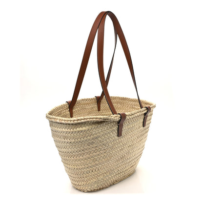 Celine Raffia Calfskin Triomphe Medium Panier Tan 3 of 10