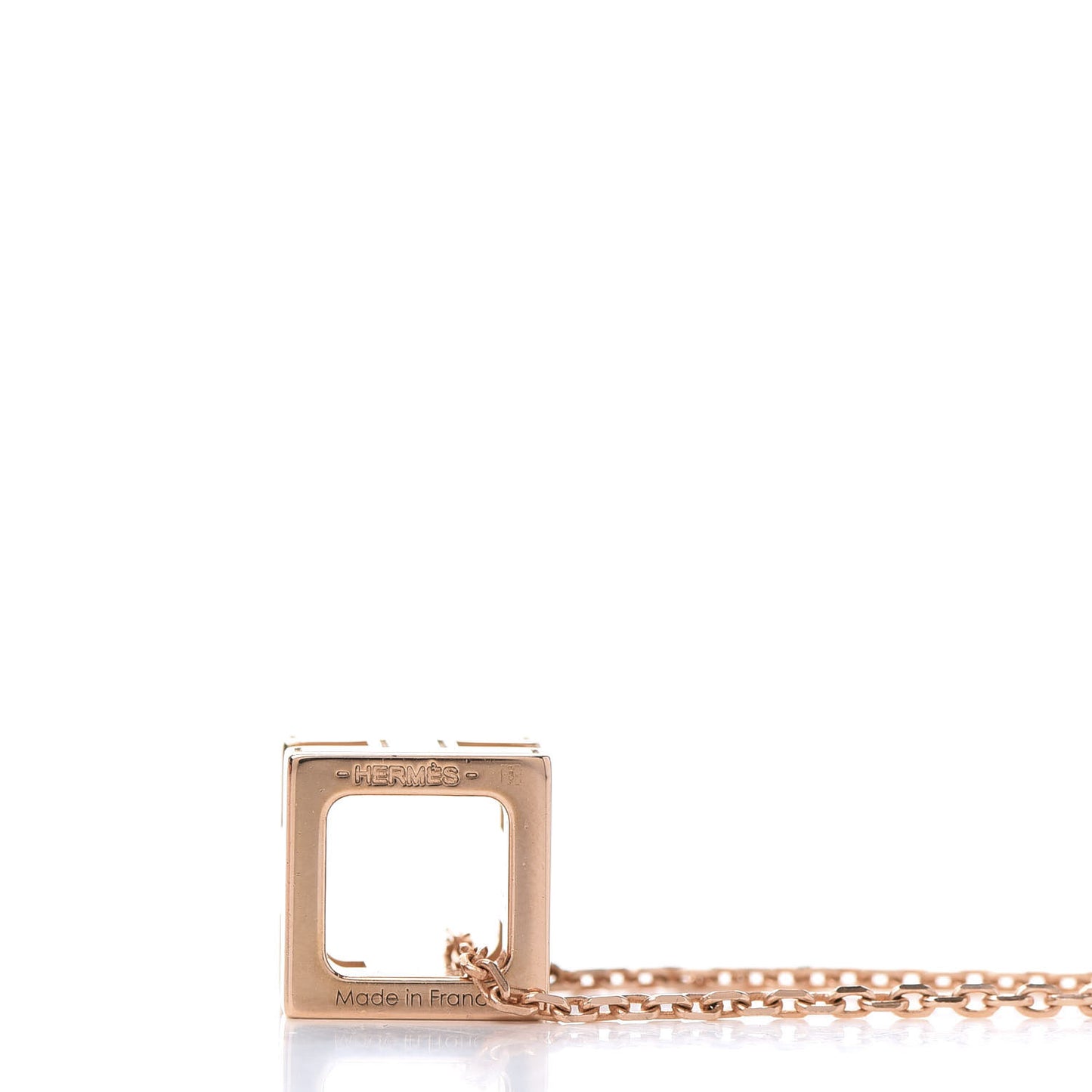 Rose Gold Lacquered Cage d'H Pendant Necklace Black
