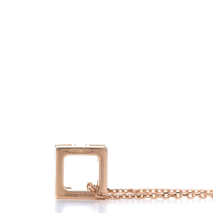Hermes Rose Gold Lacquered Cage d'H Pendant Necklace Black 5 of 6