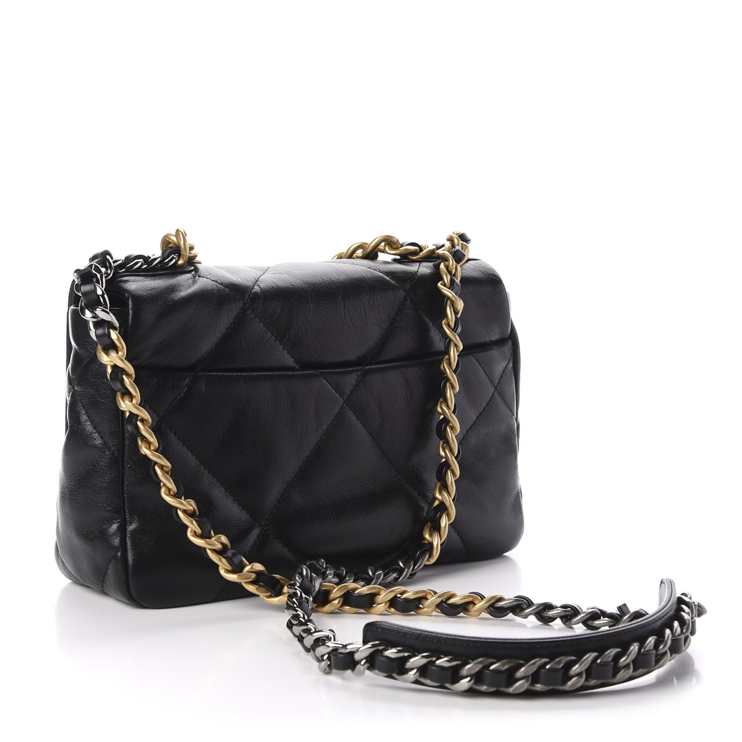 Chanel Goatskin Quilted Medium 19 Flap Black 3 of 11