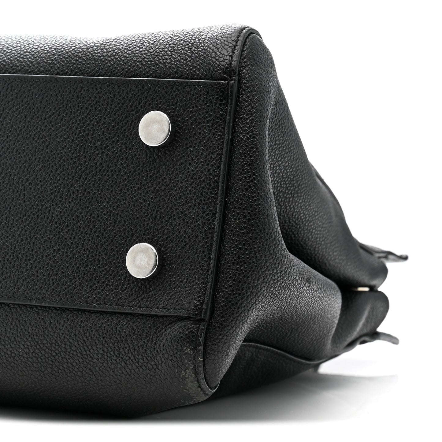 Grained Calfskin Medium Cabas Rive Gauche Black