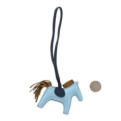 Hermes Milo Lambskin Grigri Rodeo Horse Bag Charm PM Celeste Bleu De Malte Kraft 2 of 4