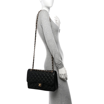Chanel Caviar Quilted Jumbo Double Flap Black 2 of 14