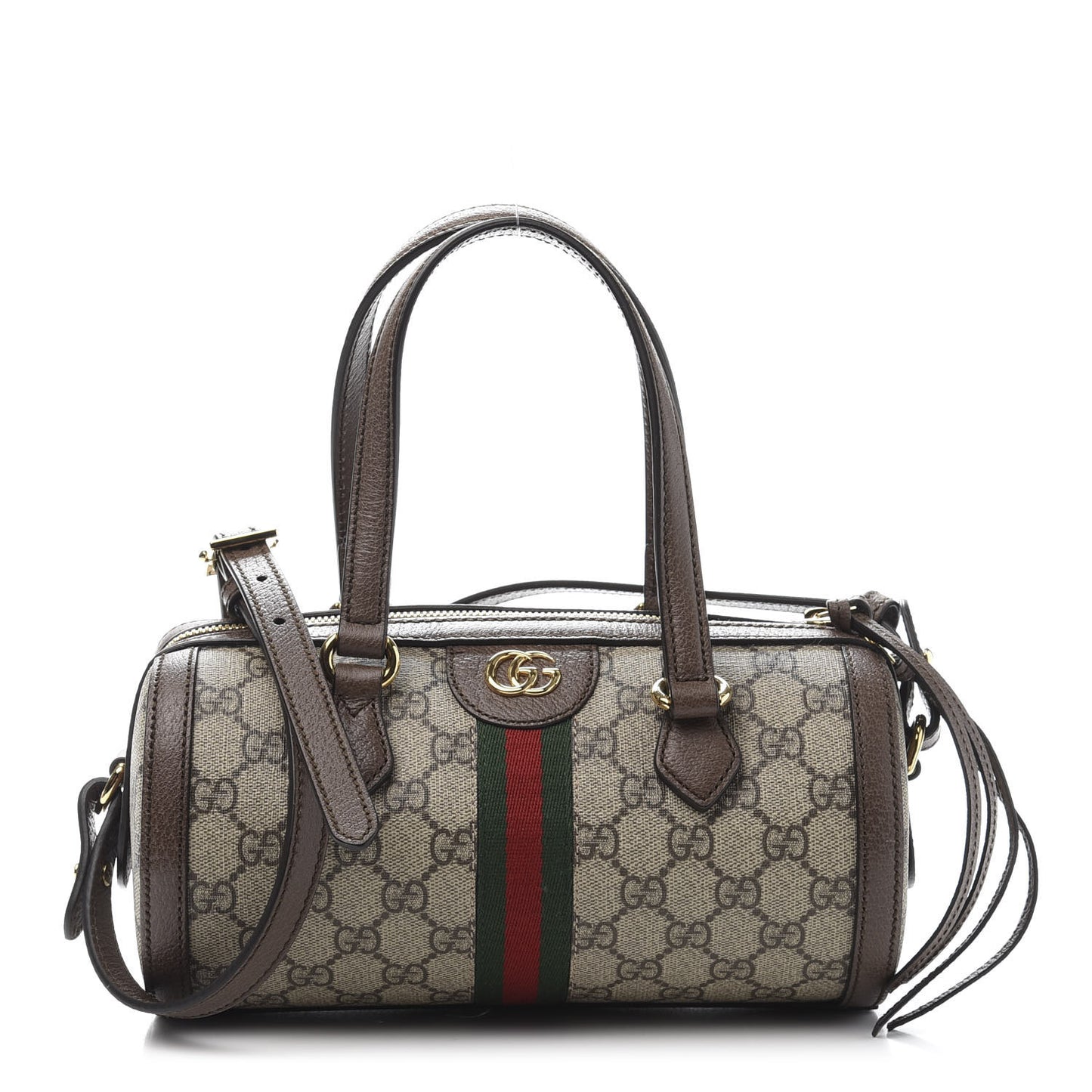 GG Supreme Monogram Web Small Ophidia Boston Bag Beige New Acero