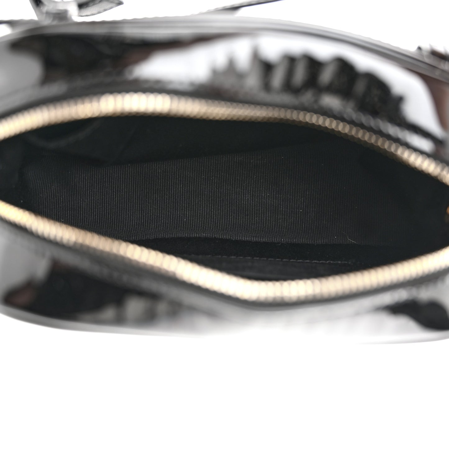 Patent Matelasse Monogram Lou Belt Bag Black