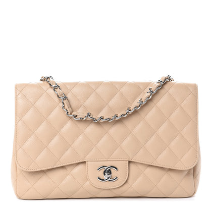 Chanel Caviar Quilted Jumbo Single Flap Beige Clair 1 of 10