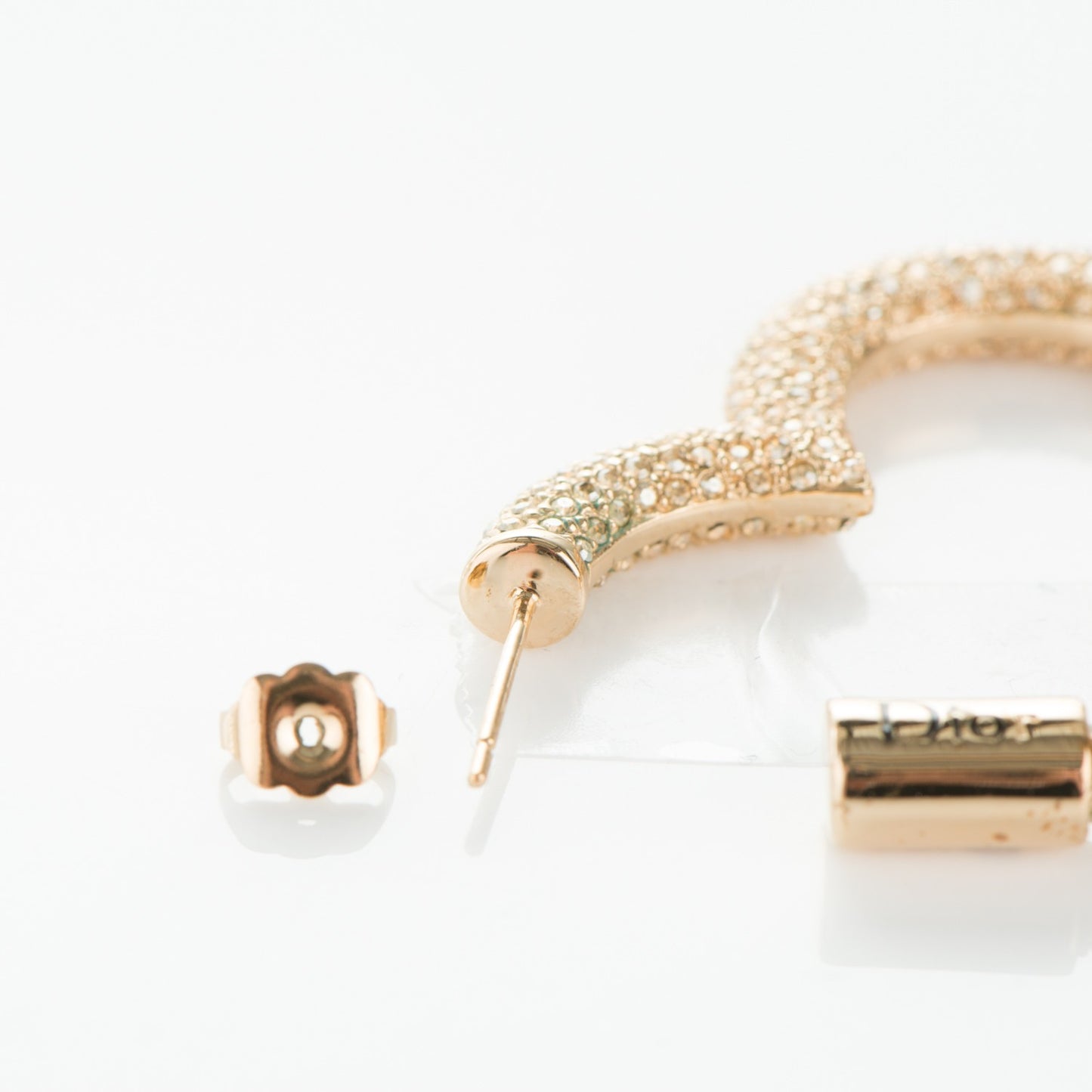 Crystal Heart Hoop Earrings Rose Gold