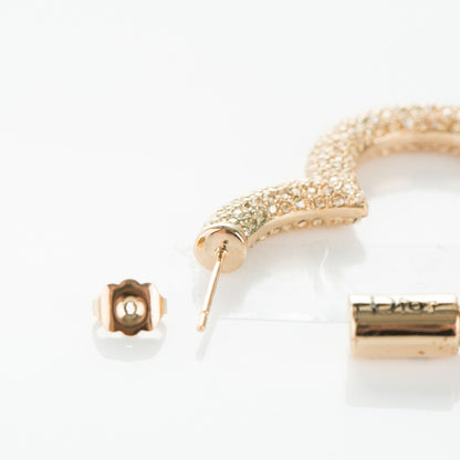 Christian Dior Crystal Heart Hoop Earrings Rose Gold 4 of 6
