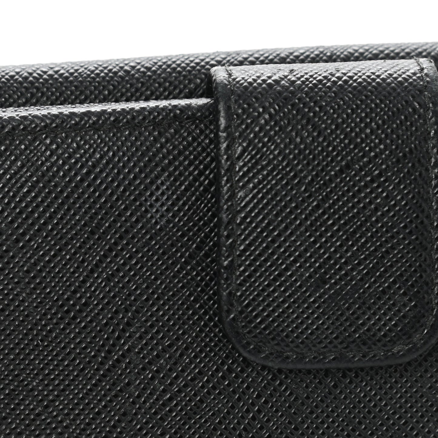 Saffiano Triangle Continental Flap Wallet Black