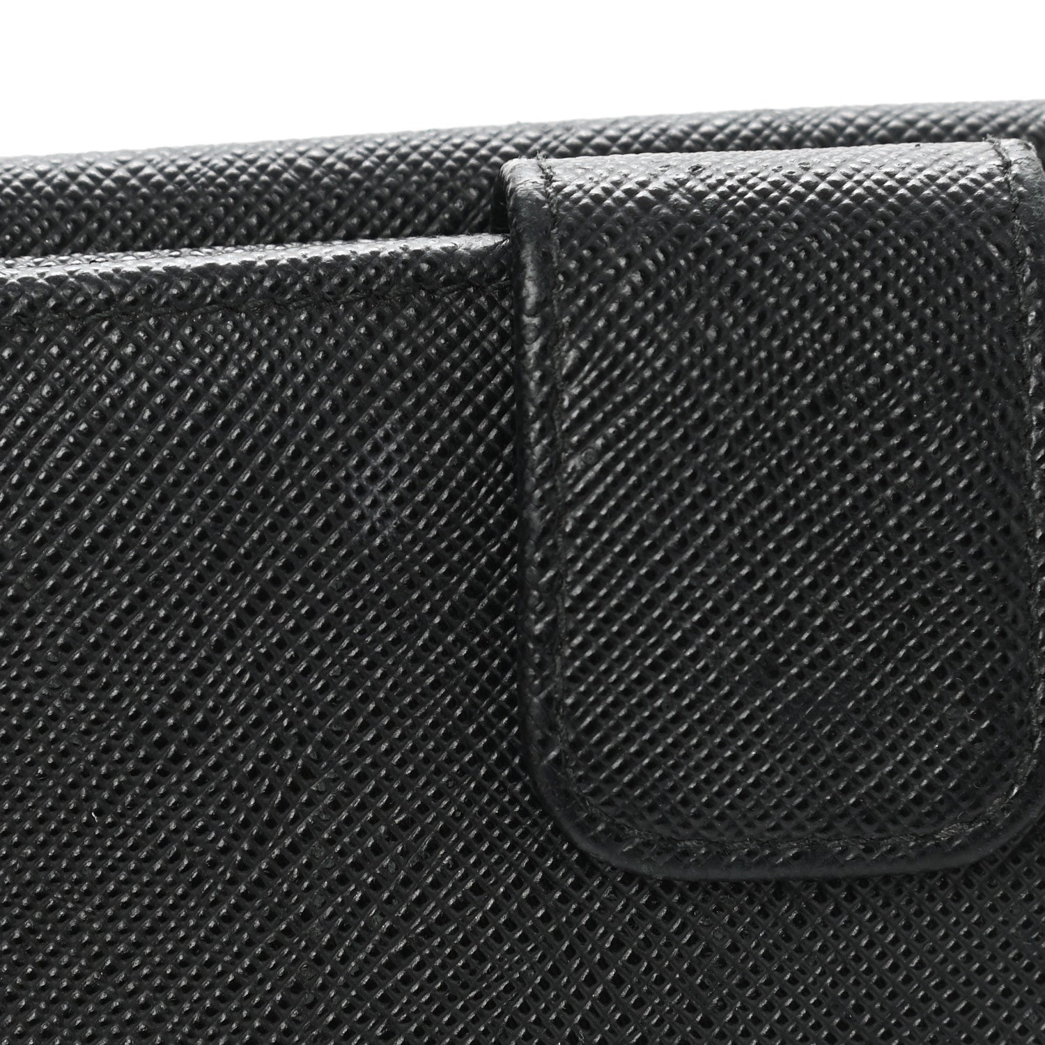 Prada Saffiano Triangle Continental Flap Wallet Black 10 of 10