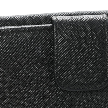 Prada Saffiano Triangle Continental Flap Wallet Black 10 of 10