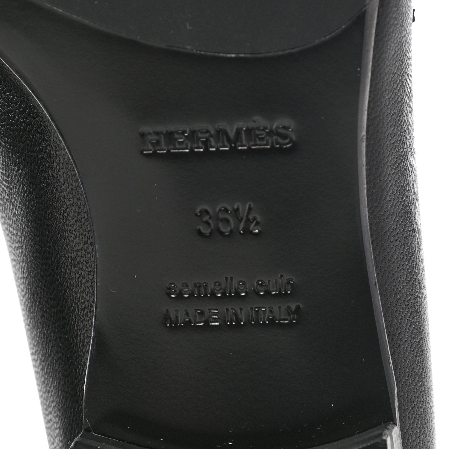 Hermes Goatskin Womens Paris Loafers 36.5 Black 6 of 9