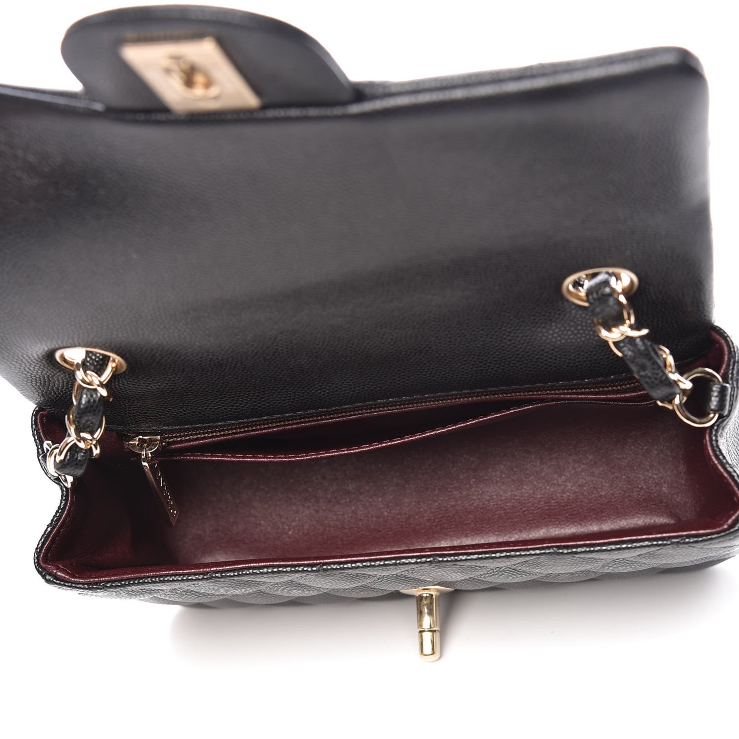 Caviar Quilted Mini Rectangular Flap Black