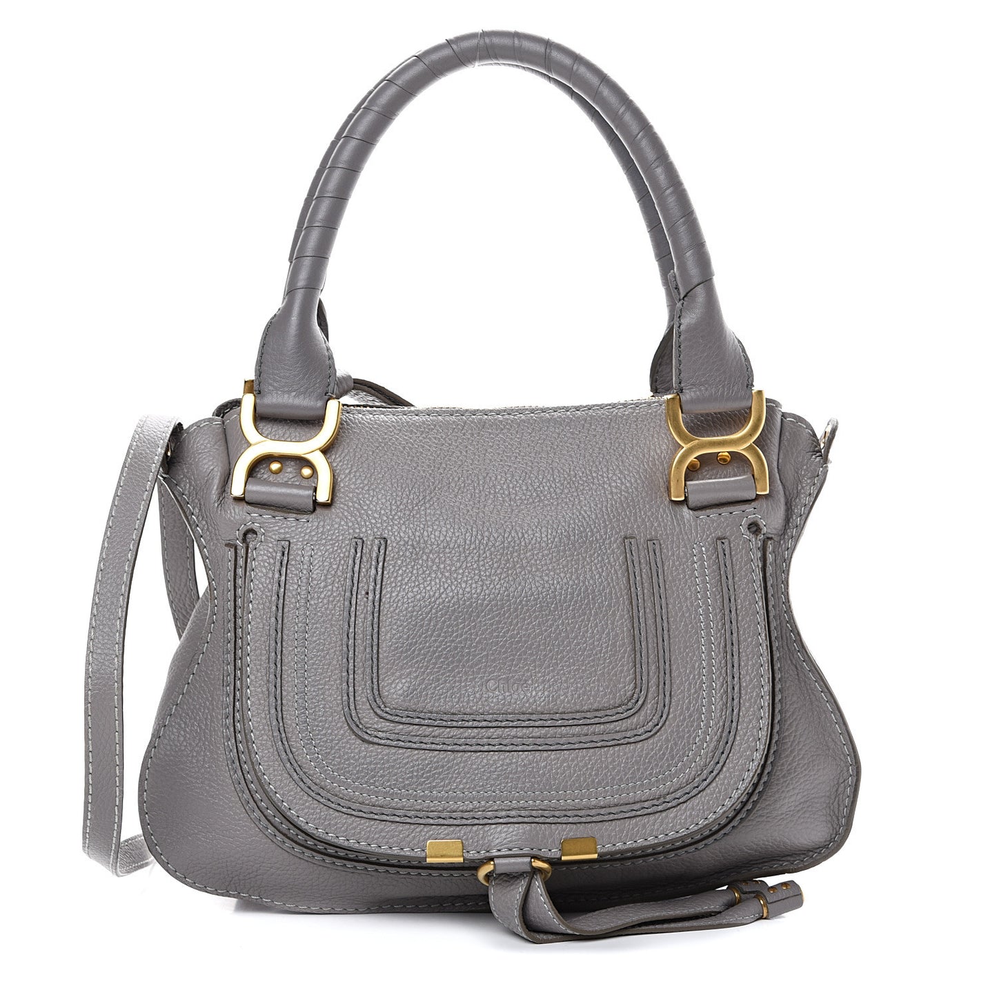 Calfskin Small Marcie Satchel Cashmere Grey