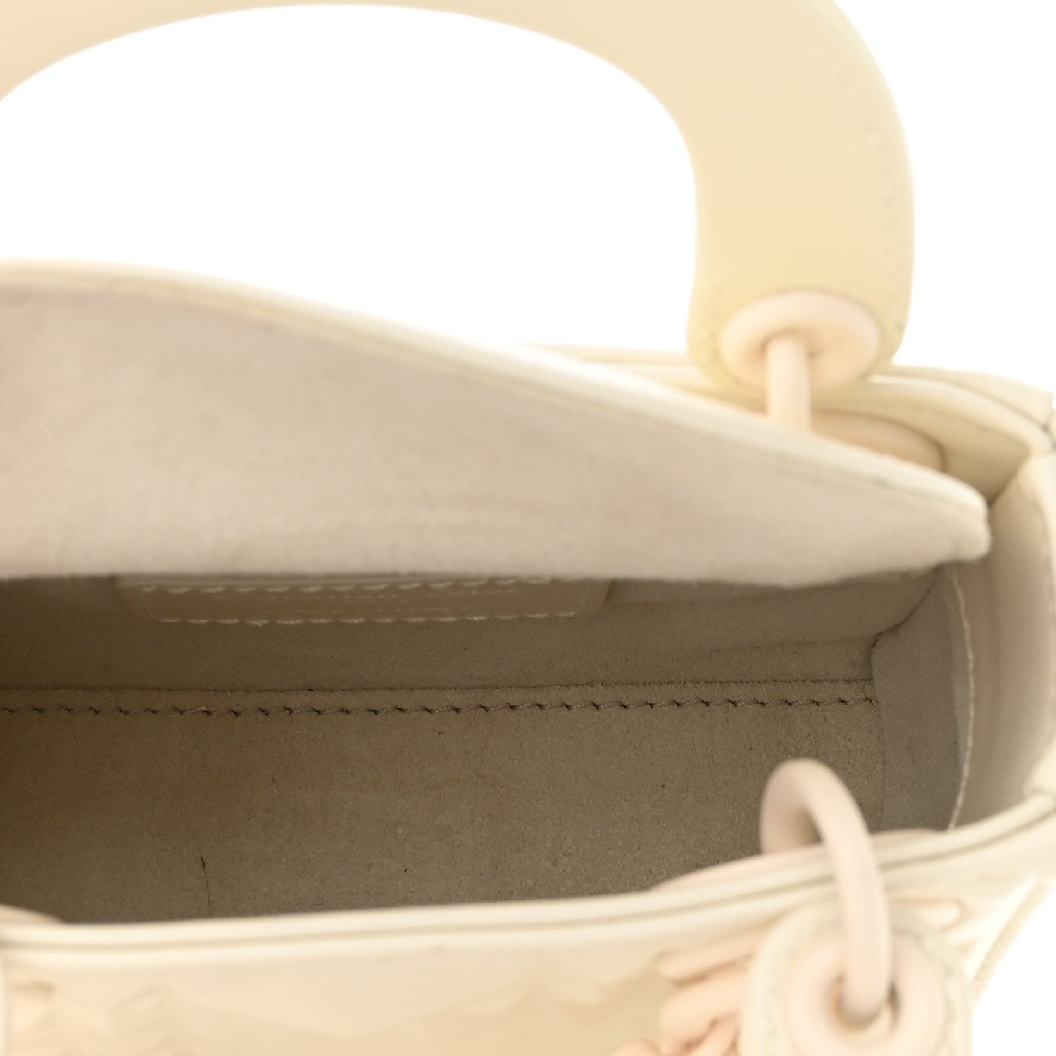 Christian Dior Calfskin Cannage Diamond Micro Lady Dior Latte 5 of 10