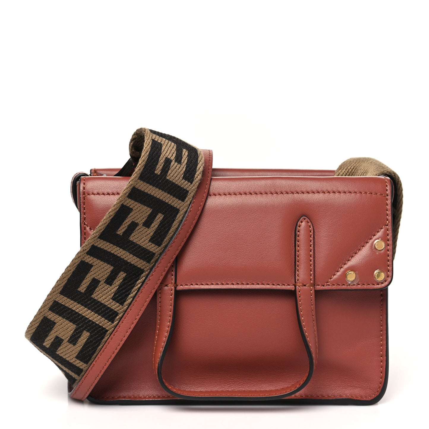 Vitello Grace Matte Small Flip Tote Rust