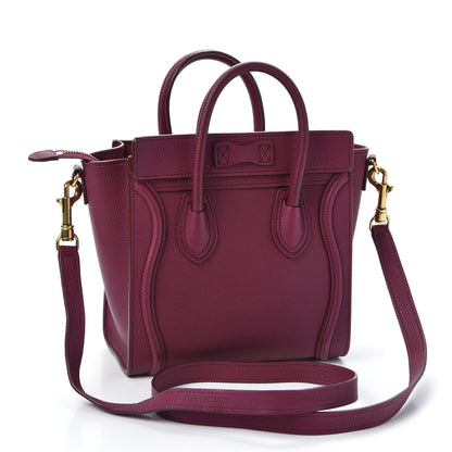 Celine Drummed Calfskin Nano Luggage Plum 2 of 10