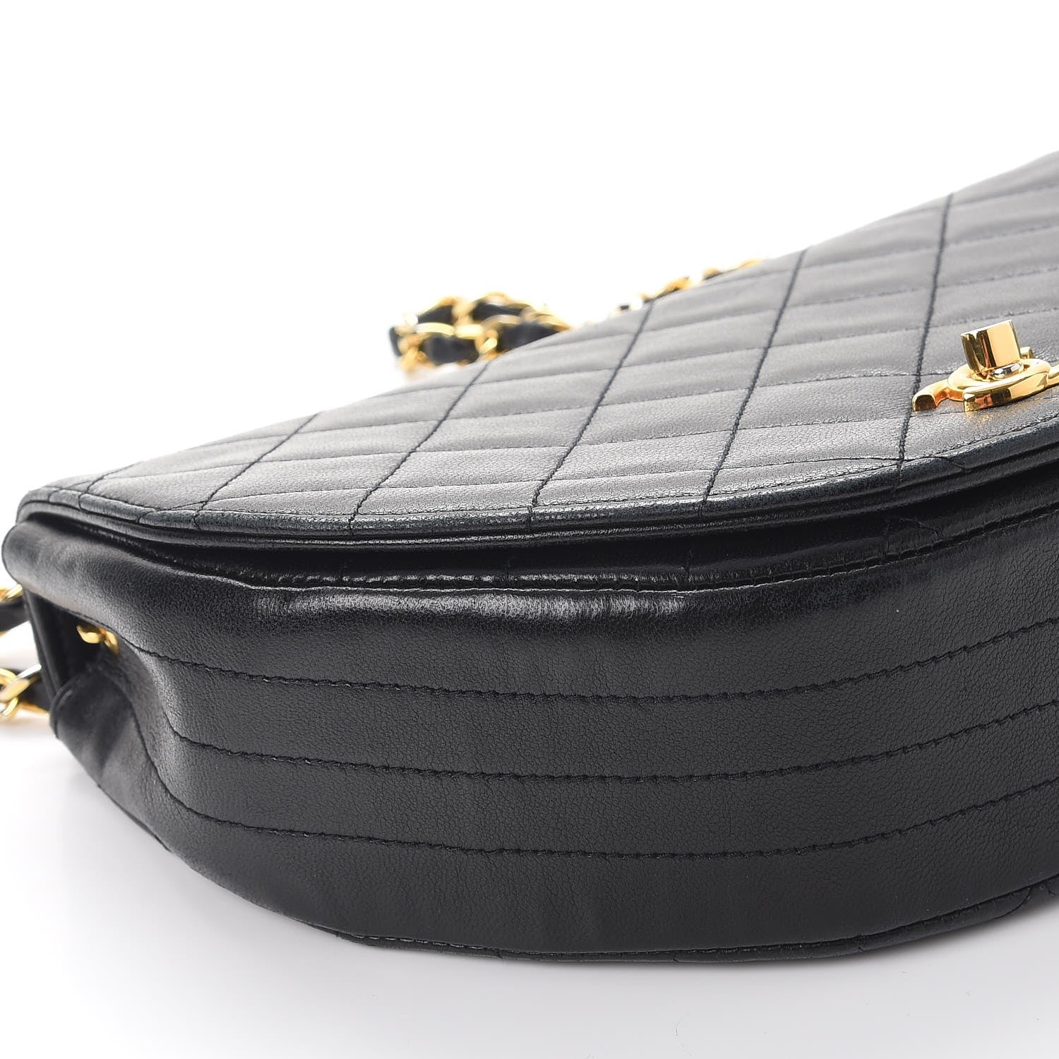 Chanel Lambskin Quilted Small Half Moon Flap Black 11 of 13