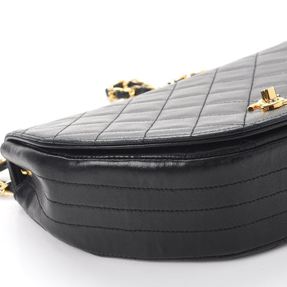 Chanel Lambskin Quilted Small Half Moon Flap Black 11 of 13