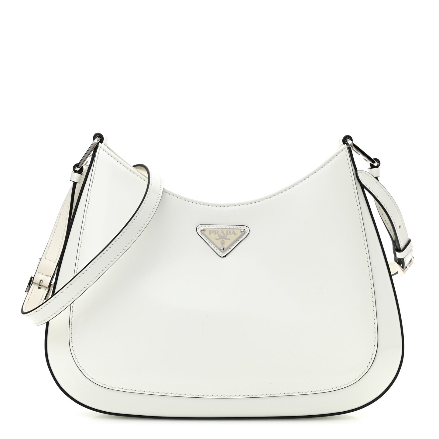 Spazzolato Cleo Adjustable Strap Shoulder Bag White Black
