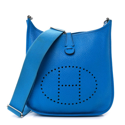 Hermes Taurillon Clemence Evelyne III PM Bleu Hydra 1 of 16