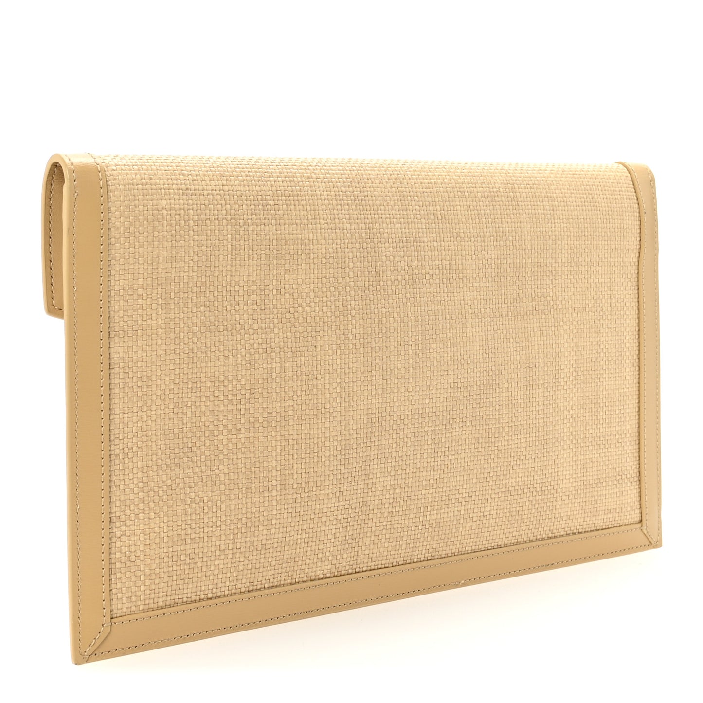 Micro Raffia Uptown Pouch Natural Hay Blush