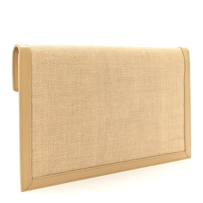Saint Laurent Micro Raffia Uptown Pouch Natural Hay Blush 3 of 6