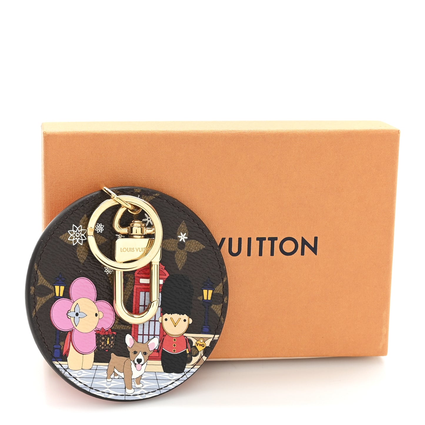 Monogram 2021 Christmas Animation London Bag Charm Key Ring Red