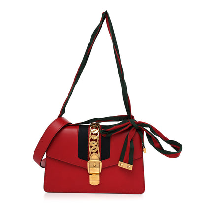 Gucci Calfskin Small Sylvie Shoulder Bag Hibiscus Red 1 of 12