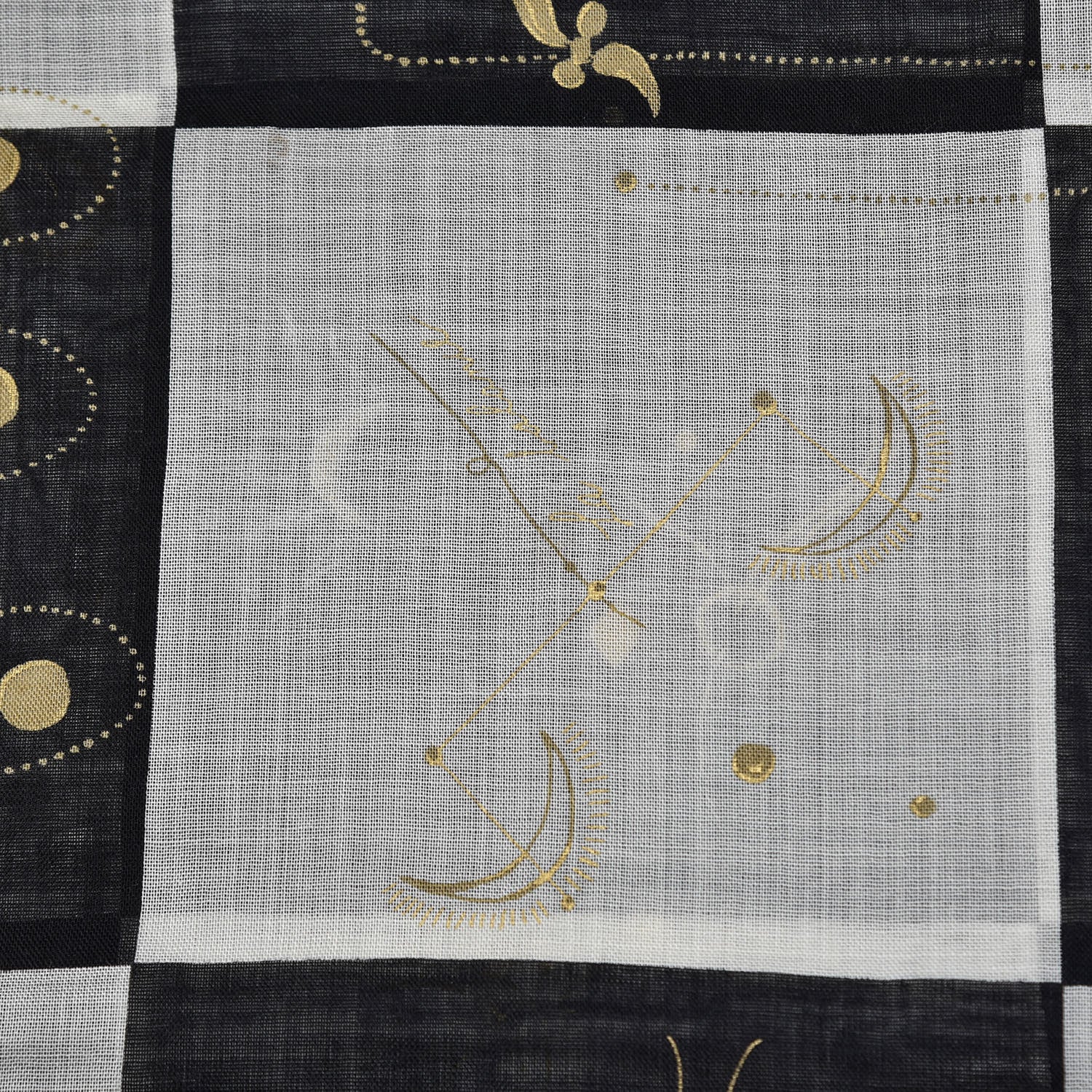 Christian Dior Wool Silk Star Signs Constellation Scarf Black 9 of 10