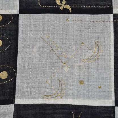 Christian Dior Wool Silk Star Signs Constellation Scarf Black 9 of 10