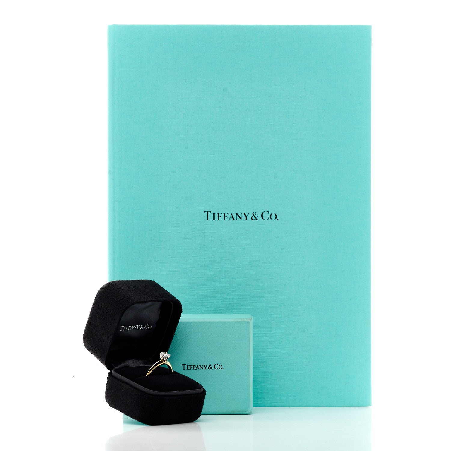Tiffany 18K Yellow Gold Platinum Diamond .70ct Solitaire Engagement Ring 56 7.5 7 of 7