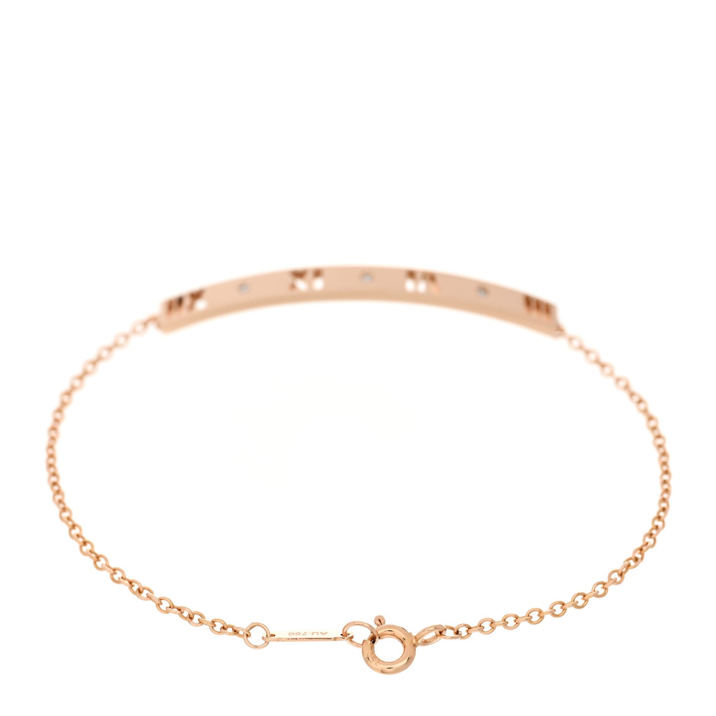 18K Rose Gold Diamond Atlas Bar Pierced Bracelet