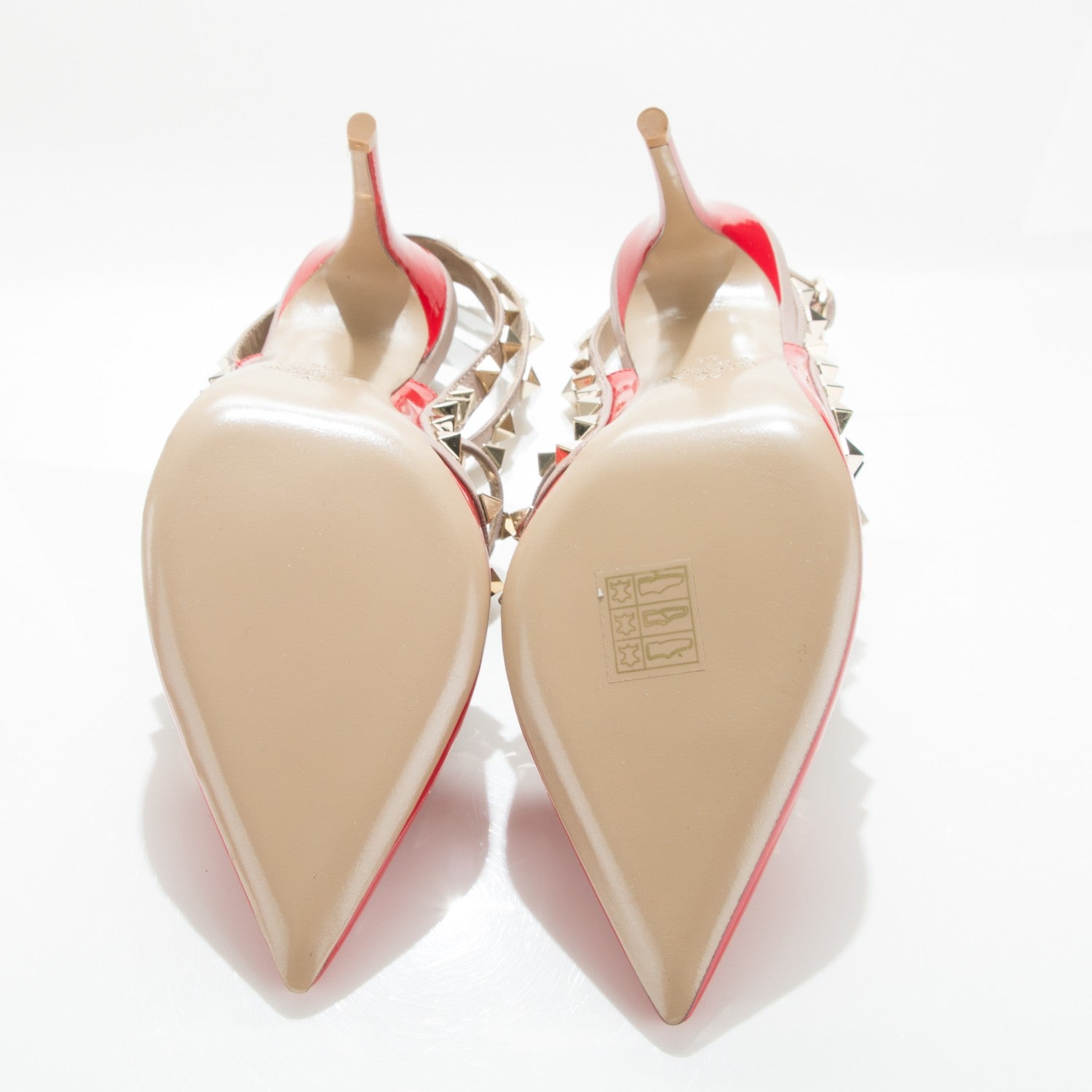 Valentino Garavani Patent Nappa Rockstud Ankle Strap 100mm Pumps 36 Rosso Valentino Poudre 12 of 14