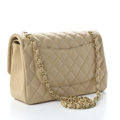 Chanel Lambskin Quilted Jumbo Double Flap Beige Clair 3 of 13