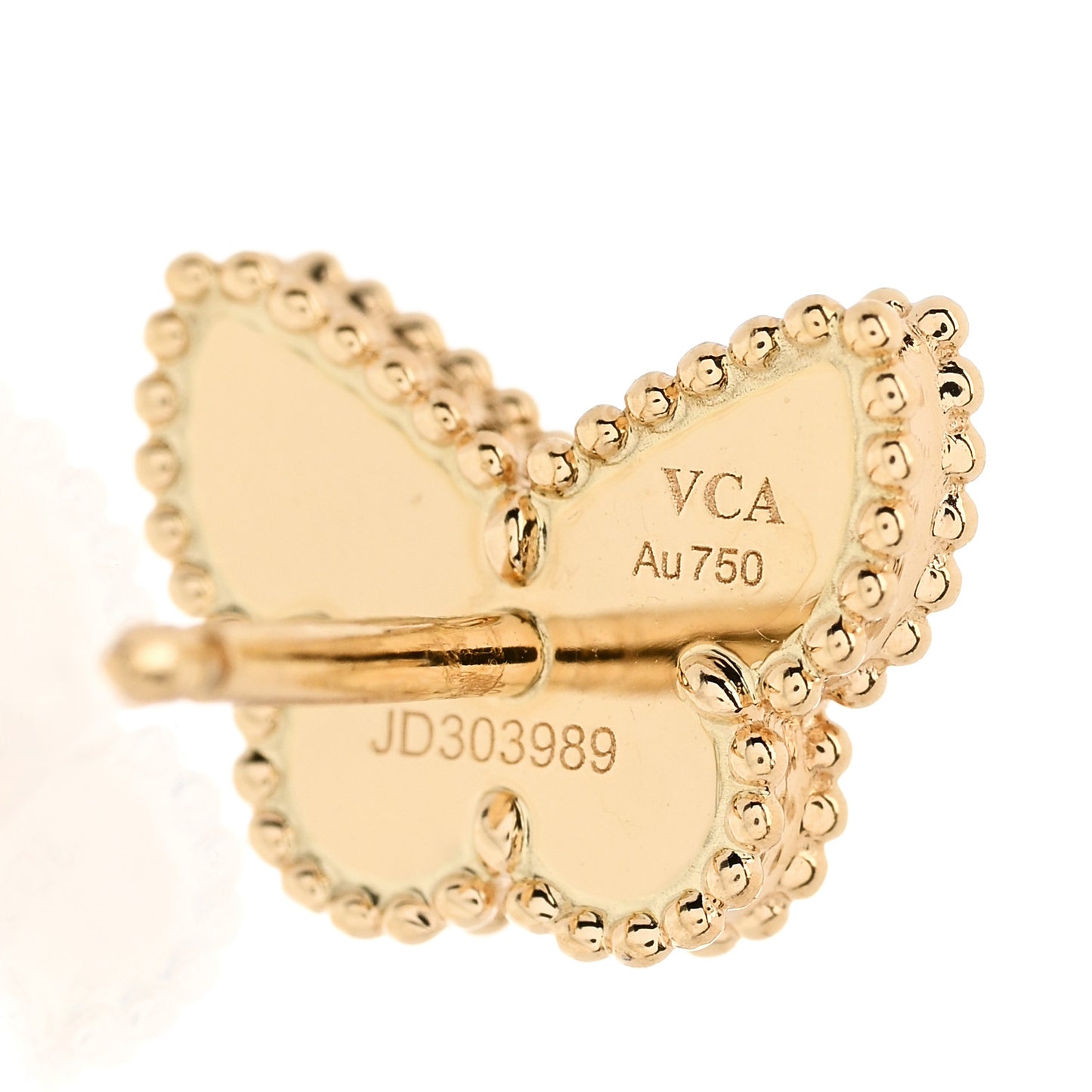 18K Yellow Gold Mother of Pearl Sweet Alhambra Butterfly Earrings