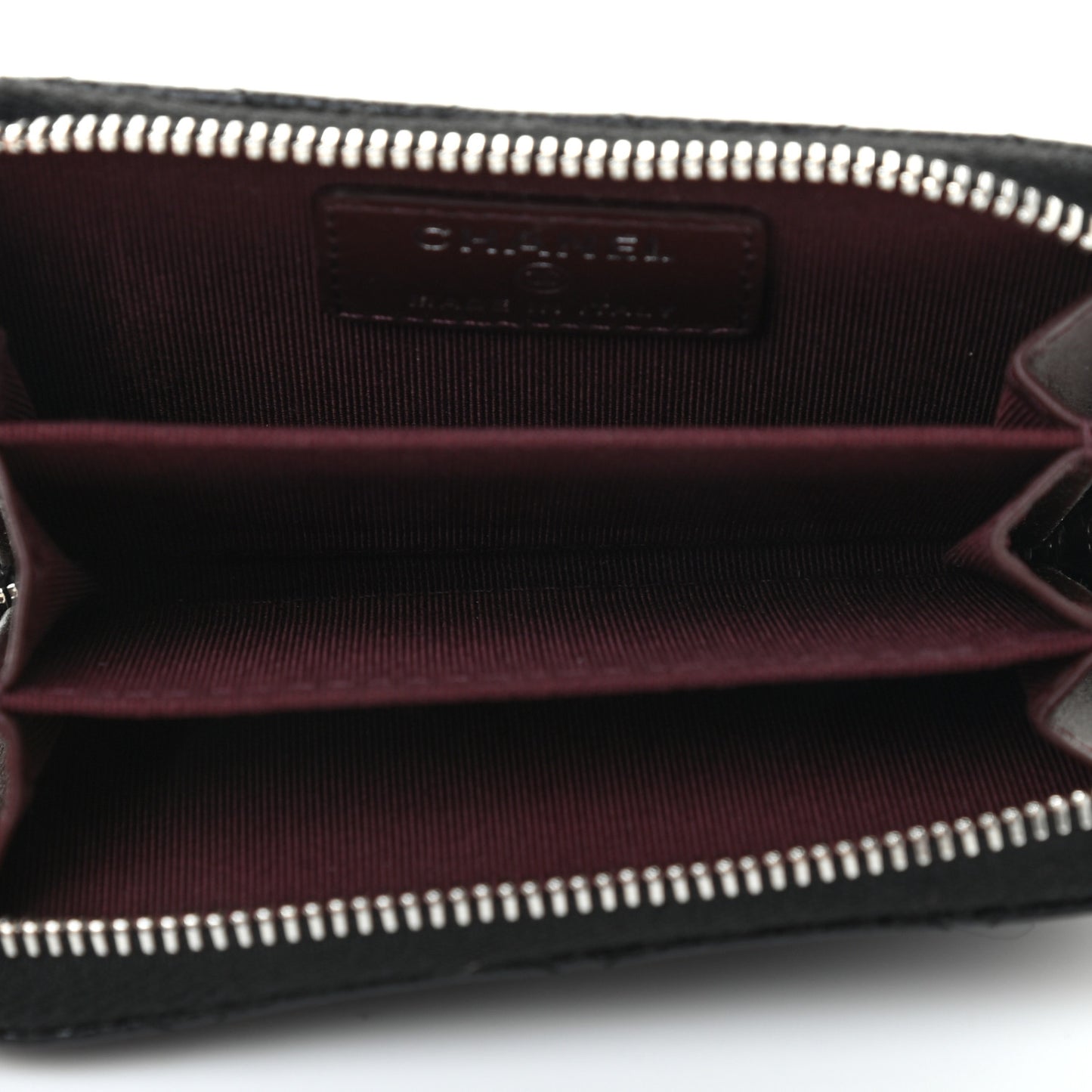 Caviar Quilted Zip Coin Purse Black