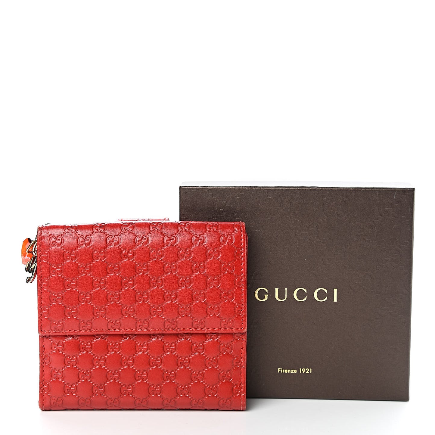 Microguccissima Cherie French Flap Wallet Tabasco