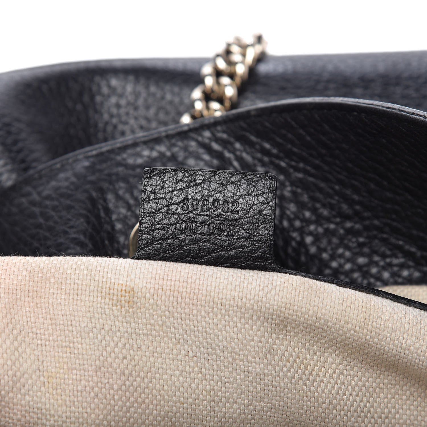 Gucci Pebbled Calfskin Medium Soho Chain Shoulder Bag Black 9 of 10