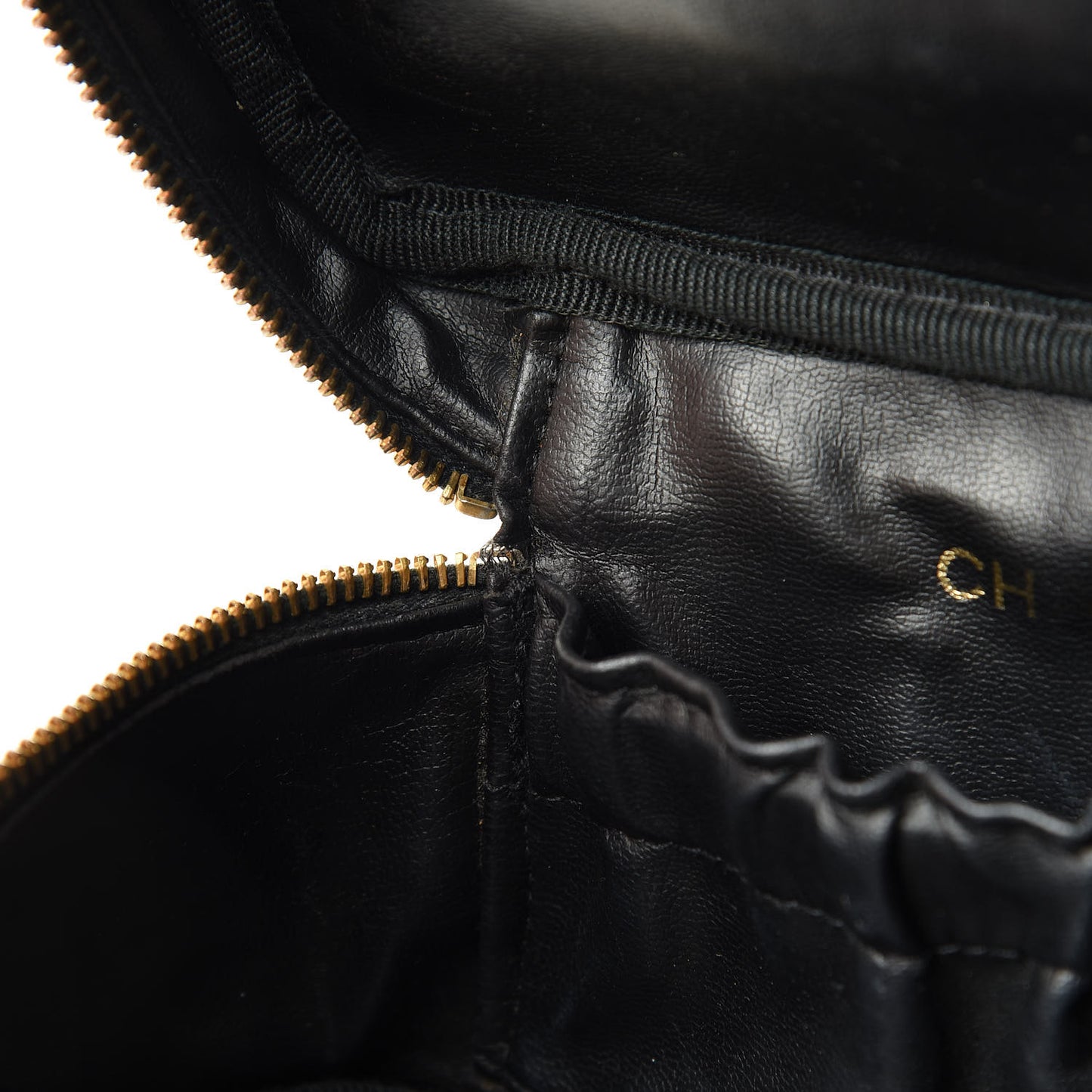 Lambskin Vanity Cosmetic Bag Black