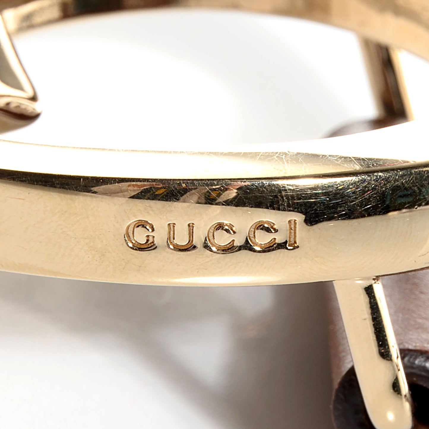 Leather Horsebit Nail G Belt Brown 85 34