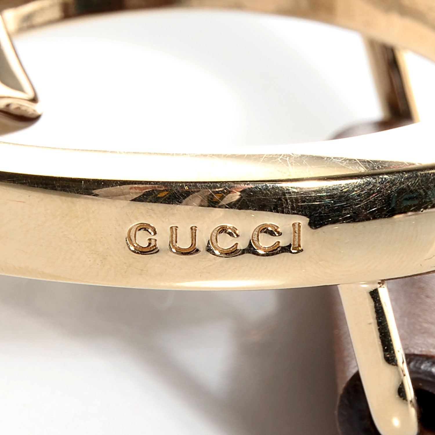 Gucci Leather Horsebit Nail G Belt Brown 85 34 4 of 4