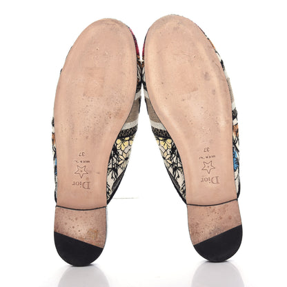 Christian Dior Canvas Cotton Embroidered Mille Fleurs Dioriviera Mules 37 Multicolor 6 of 10