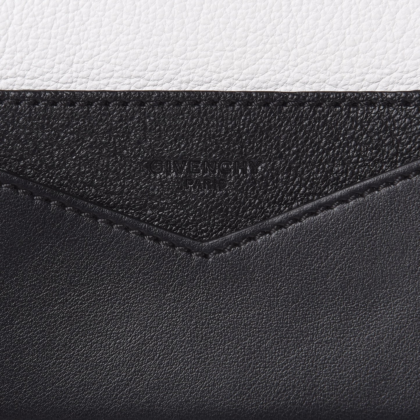Calfskin Duetto Pouch Black White