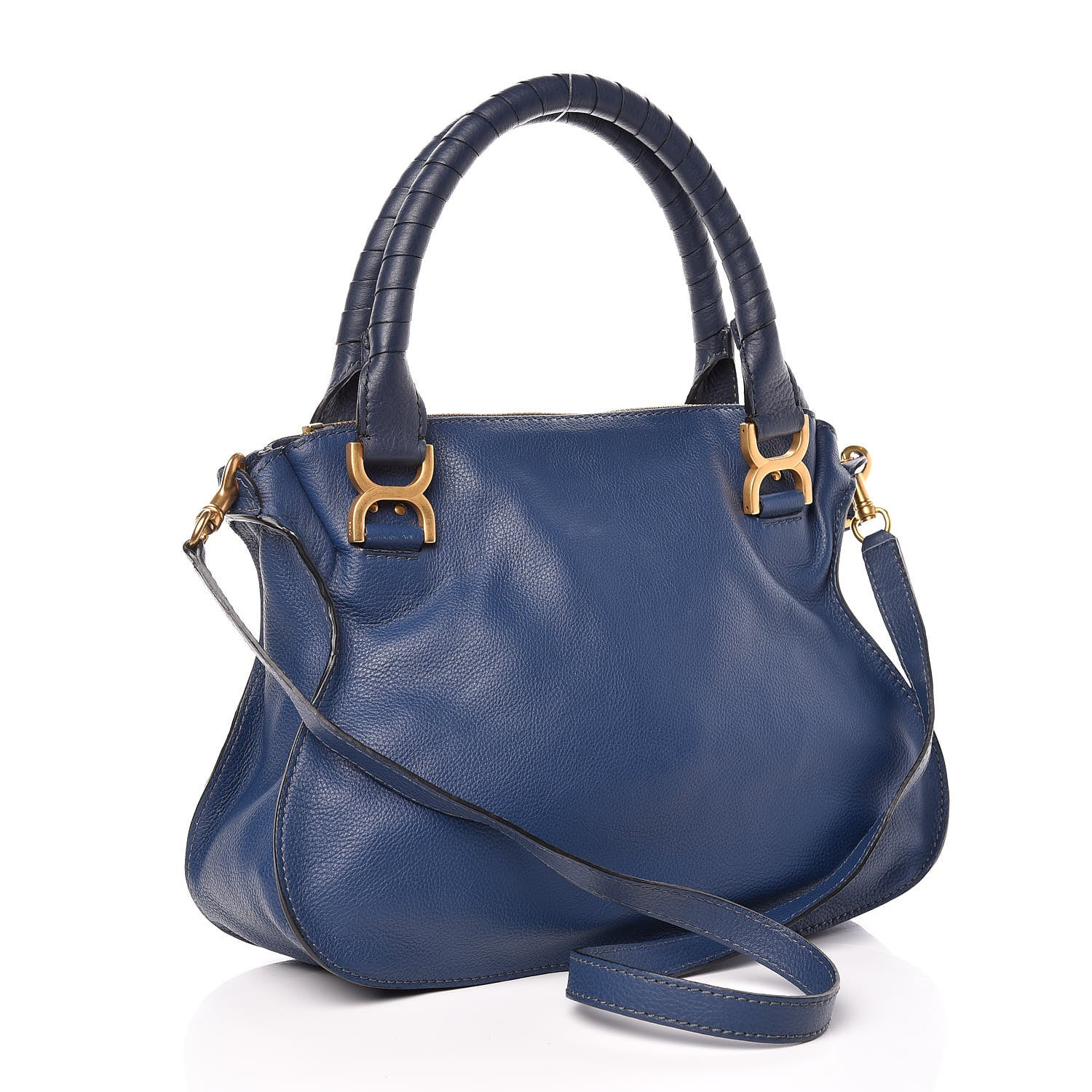 Chloe Calfskin Medium Marcie Satchel Royal Navy 3 of 15