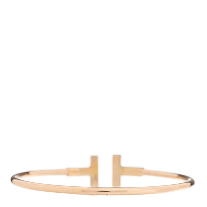 Tiffany 18K Rose Gold Diamond Mother of Pearl T Wire Bracelet 2 of 3