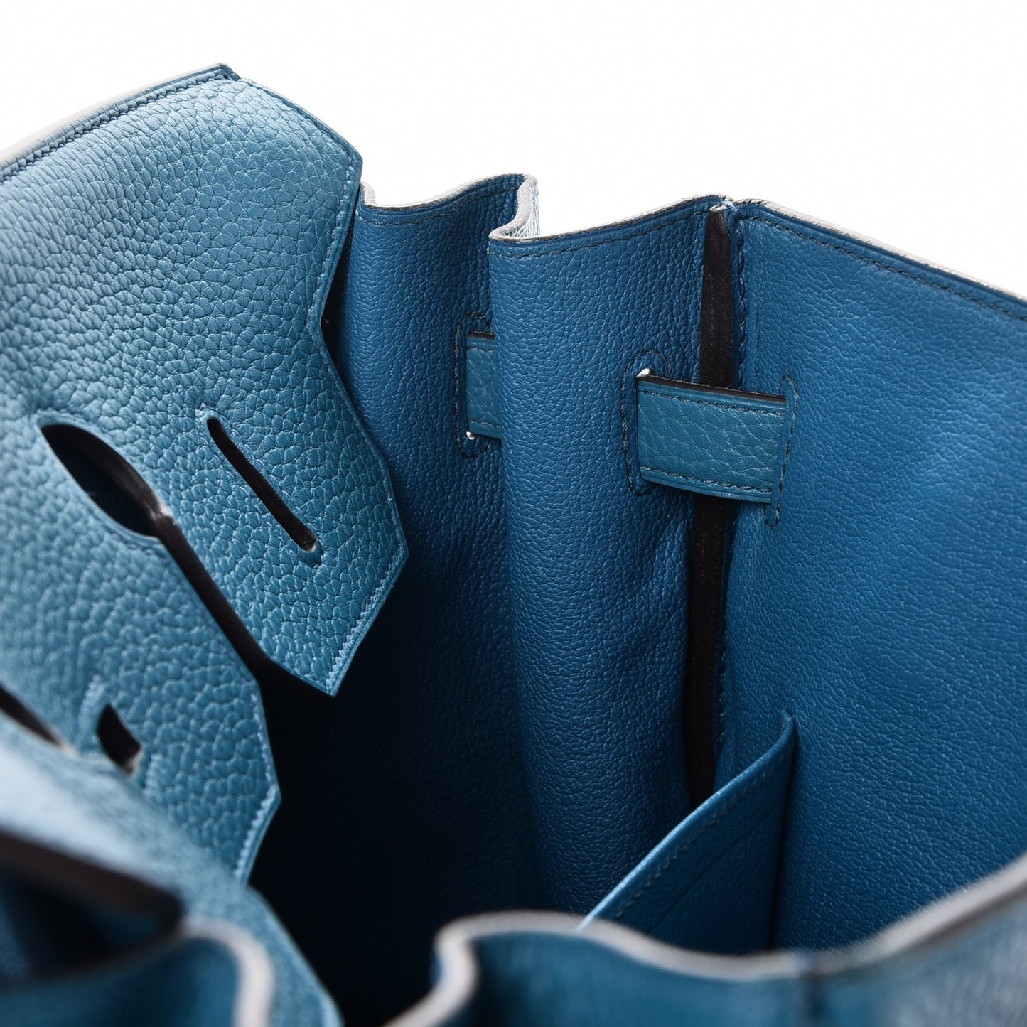 Taurillon Clemence Birkin 35 Bleu Izmir