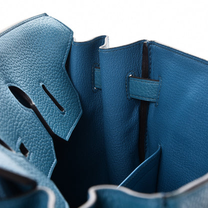 Hermes Taurillon Clemence Birkin 35 Bleu Izmir 12 of 42