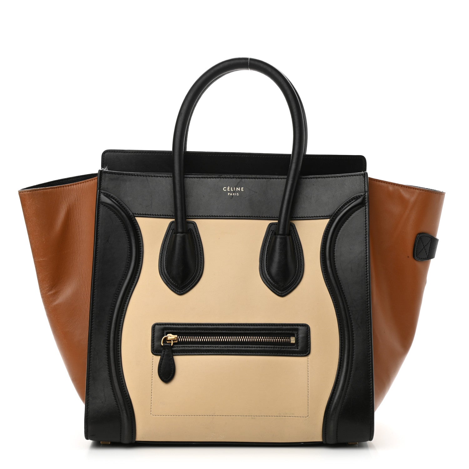 Celine Satin Calfskin Mini Tri-Color Luggage Seashell 1 of 22